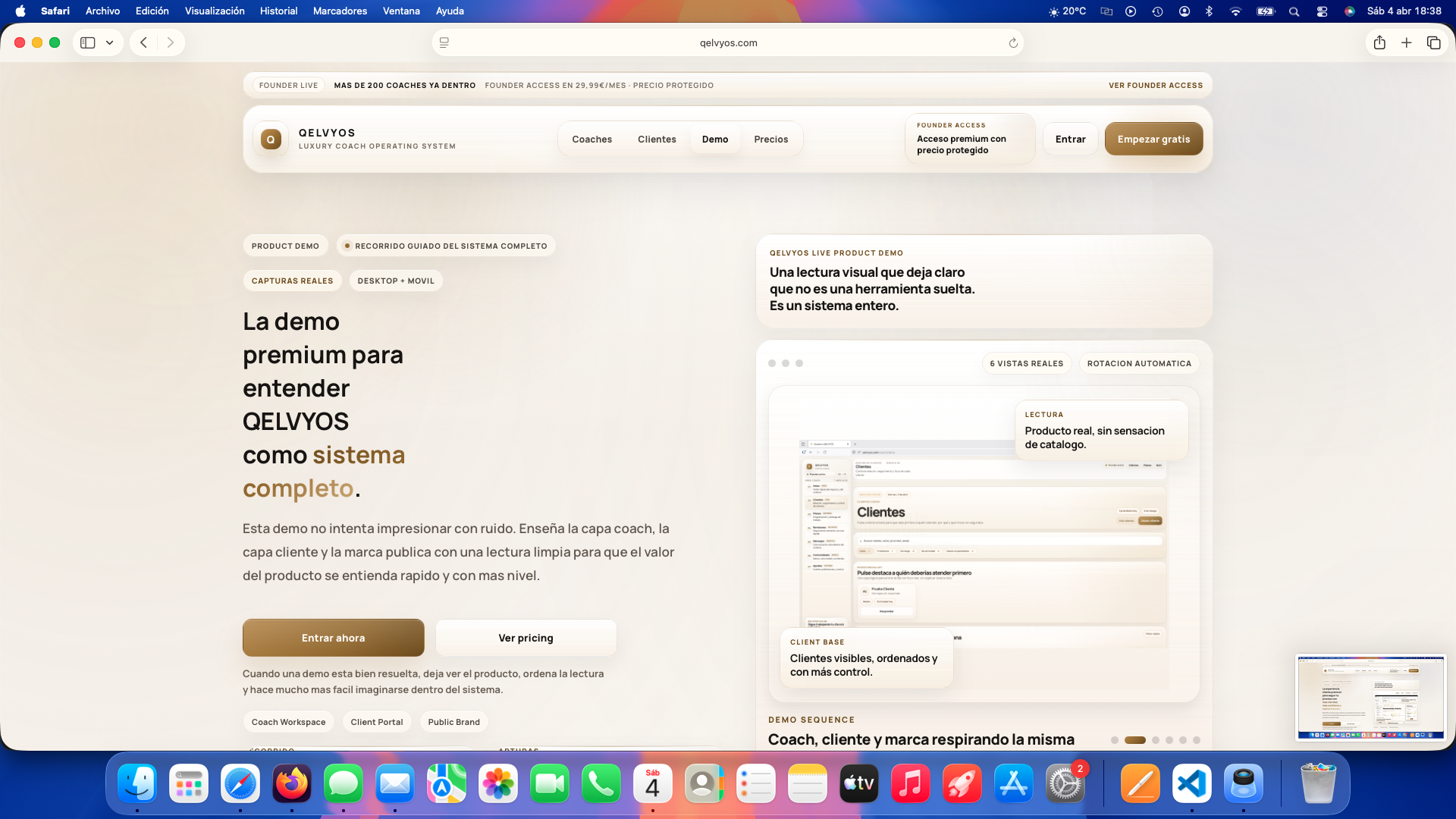Demo publica de Qelvyos en qelvyos.com